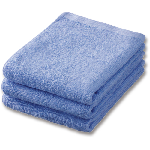 業務用ｽﾚﾝｶﾗｰﾌｪｲｽﾀｵﾙ ﾗｲﾄﾌﾞﾙｰ 1ﾊﾟｯｸ(3枚)画像