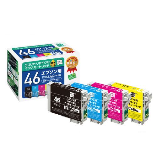 ﾘｻｲｸﾙｲﾝｸ (顔料) [ｴﾌﾟｿﾝ:IC4CL46互換] ECI-E464P/BOX 1箱(4個:各1個)画像