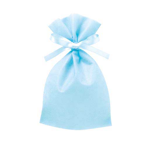 ソフトバッグベーシック2穴リボン巾着 S2 薄 パステルブルー画像