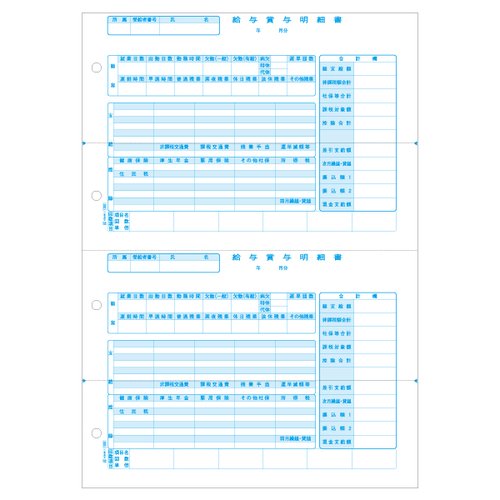 プリンター用紙 給与賞与明細書 A4タテ 2面 500入 GB1222 ヒサゴ画像