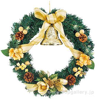 40cmクリスマスリース（ゴールド）