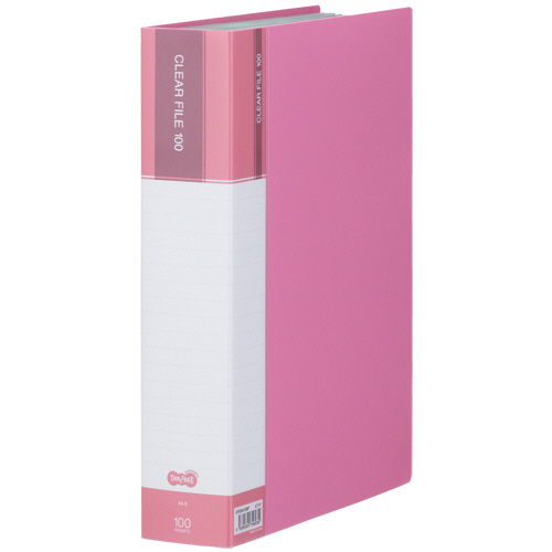 ｸﾘﾔｰﾌｧｲﾙ(台紙入) A4ﾀﾃ 100ﾎﾟｹｯﾄ 背幅62mm ﾋﾟﾝｸ 1ｾｯﾄ(6冊)画像