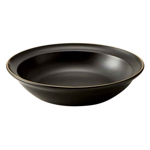 プレート 21cm エッジライン カレー＆パスタ 陶器 食器 ブラック画像