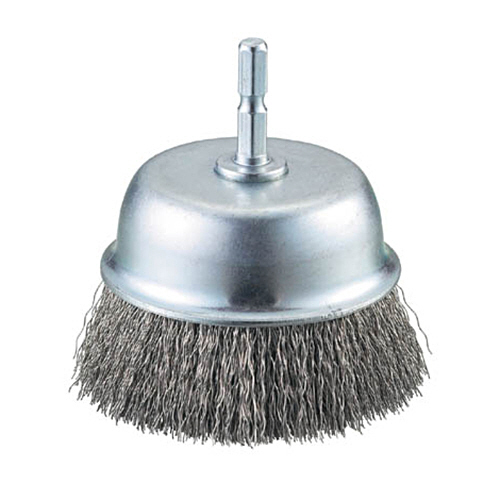 軸付ｶｯﾌﾟﾌﾞﾗｼ φ75×6 0.3mm ｽﾃﾝﾚｽ線 1個画像