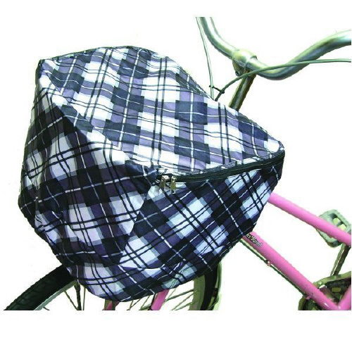 デザイン前カゴカバー　チェック黒１枚画像