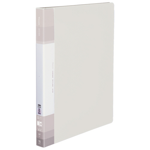 ｸﾘﾔｰﾌﾞｯｸ(Glassele)替紙式･背ﾎﾟｹｯﾄA4 30穴15P 背幅25-39mm ｵﾌﾎﾜｲﾄ 1冊画像