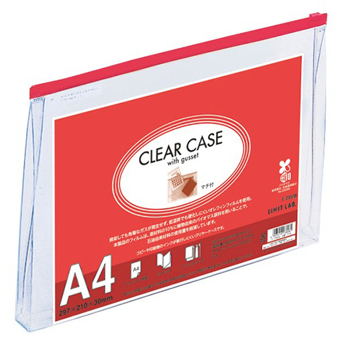 ｸﾘﾔｰｹｰｽ(ﾏﾁ付) A4ﾖｺ 赤 1枚