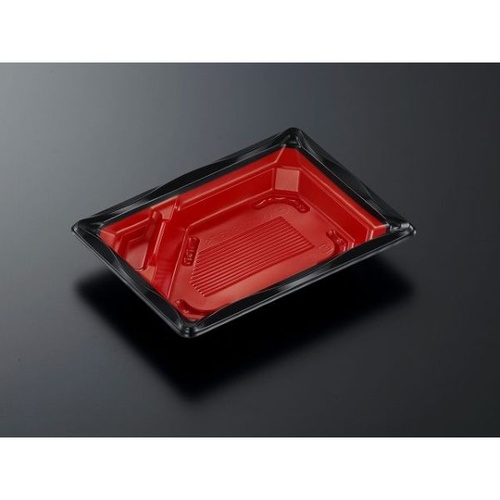 中央化学 弁当容器 CT いろは 18-13TS 赤黒-BK 本体画像