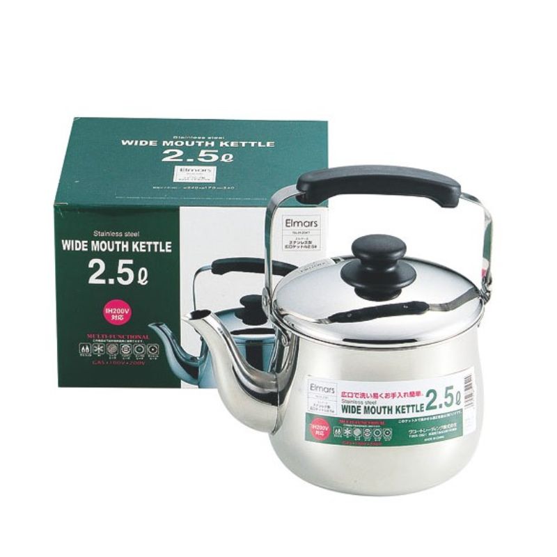 調理器具 エルマース ステンレス製広口ケットル 3.2L H-2042 パール金属画像