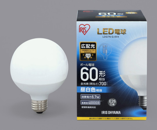 LED電球　ボール電球　60形相当　昼白色画像