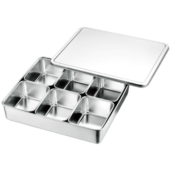 調味料入れ AG18-8 普及型調味料入バット6ヶ入 田型 赤川器物製作所画像