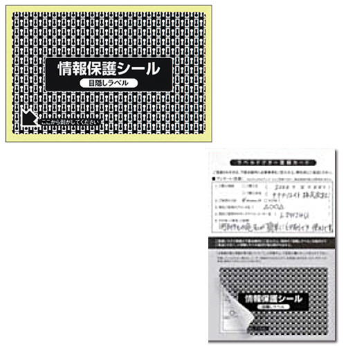 地紋印刷入情報保護ｼｰﾙ 必要箇所目隠し 1面 1箱(1000ｼｰﾄ:100ｼｰﾄ×10冊)画像