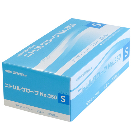 ﾐﾘｵﾝ ﾆﾄﾘﾙｸﾞﾛｰﾌﾞ No.350 ﾊﾟｳﾀﾞｰﾌﾘｰ ﾌﾞﾙｰ S 1箱(200枚)画像