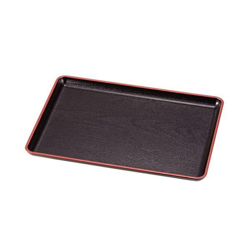 お盆 36×26cm トレー 長盆 恵比寿盆 黒天朱 尺2寸画像