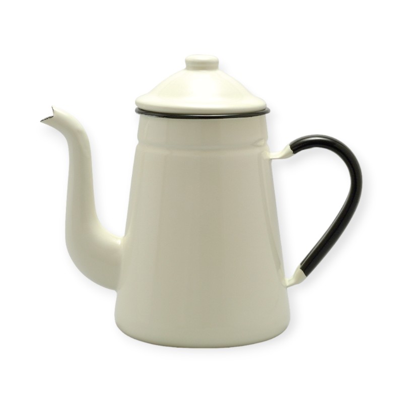 喫茶用品 野田琺瑯 コーヒーポットNo.13 白(アイボリー) 1600cc画像