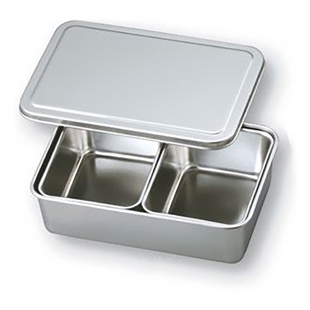 ステンレスバット蓋付き　普及型　（仲子2ツ入） 137×106×61mm画像