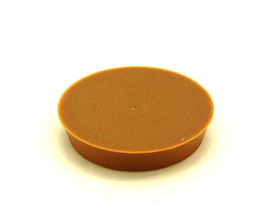 イスゴム　平置　丸型　薄茶　対象脚サイズ50mm 薄茶の丸型ゴムが平らに置かれている状態