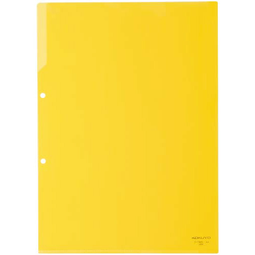 クリヤーホルダー（２穴あき）　Ａ４　黄　５枚