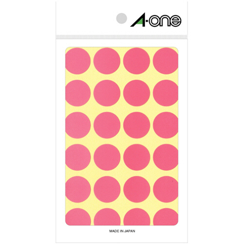 ｶﾗｰﾗﾍﾞﾙ 丸型 直径20mm 桃 1ﾊﾟｯｸ(336片:24片×14ｼｰﾄ)画像