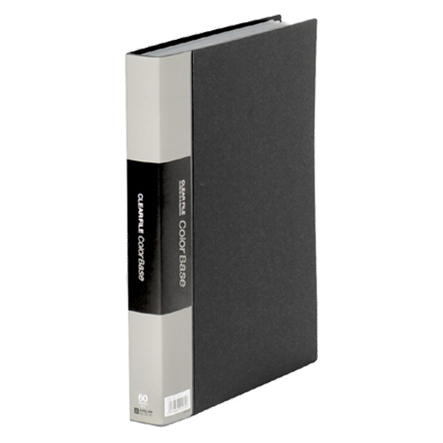 ｸﾘｱｰﾌｧｲﾙ ｶﾗｰﾍﾞｰｽﾄﾘﾌﾟﾙ A4ﾀﾃ 60ﾎﾟｹｯﾄ 背幅35mm 黒 1ｾｯﾄ(5冊)画像