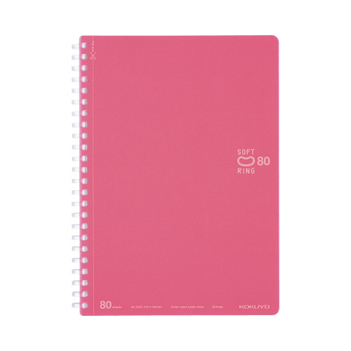 ソフトリングノートドット入り罫線　Ａ５ライトピンク画像