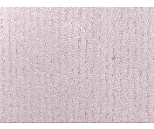 フェイスタオル2P 無撚糸リブカラー 34×80cm PINK 1セット（2枚×10袋入） 柔らかなピンク色のタオルが重なり、リブ模様が際立つ状態