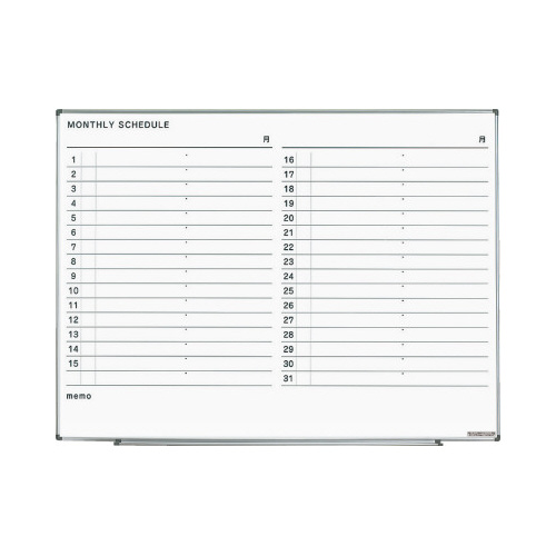 ホワイトボード（軽量タイプ）月行事横書き　大画像