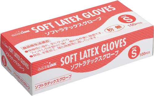サニリンク　ラテックス手袋　粉無　Ｓ　２０箱画像