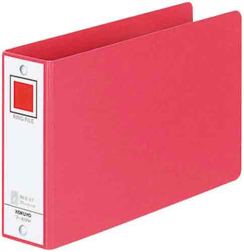 リングファイル　Ｂ６横　３３０枚収納　２穴赤１０冊