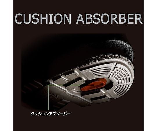 JIS規格　安全靴　プレミアム ハイ・ベルデ　LPM210　ネイビー　24.0 ラウンドトゥのデザインが強調された、正面から見たネイビーの高い靴。