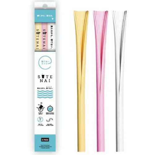 SUTENAIｼﾘｺﾝｽﾄﾛｰ MIX(ｲｴﾛｰ/ﾋﾟﾝｸ/ﾎﾜｲﾄ) 1ﾊﾟｯｸ(3本)画像