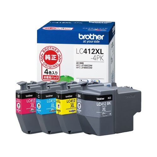 純正インク　ＬＣ４１２ＸＬー４ＰＫ　４色パック画像