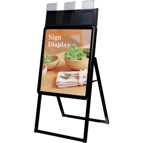 ﾎﾟｽﾀｰｸﾞﾘｯﾌﾟｽﾀﾝﾄﾞ看板 ｹｰｽ付屋内用 A2片面ﾌﾞﾗｯｸ 1台画像