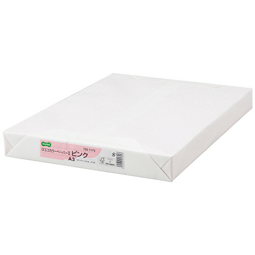 αｴｺｶﾗｰﾍﾟｰﾊﾟｰII A3 ﾋﾟﾝｸ 1ｾｯﾄ(1500枚:500枚x3冊)画像