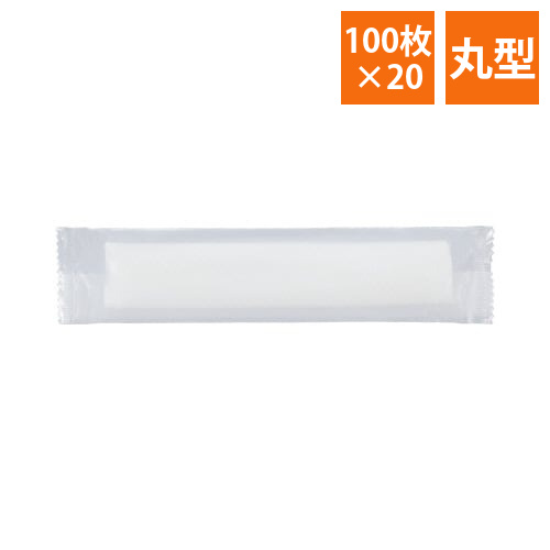 紙おしぼり　丸型　100枚入×20画像