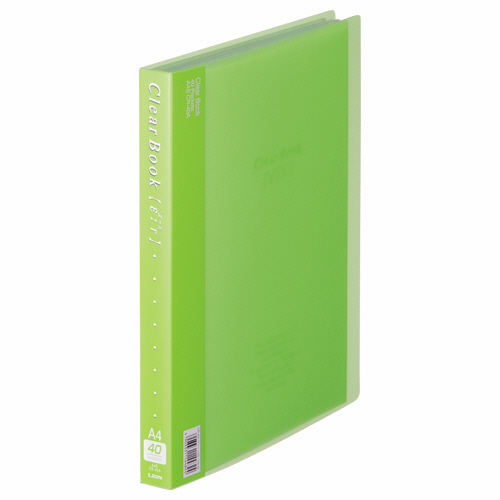 ｸﾘｱｰﾌﾞｯｸ(ｴｰﾙ) A4ﾀﾃ 40ﾎﾟｹｯﾄ 背幅27mm ｸﾞﾘｰﾝ 1冊画像