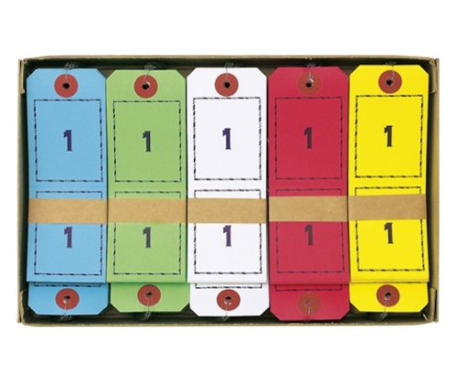 連番荷札 青・赤・黄・緑・白・各1組 1箱（500枚入）画像