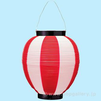 ポリ夏目八寸丸提灯（コンビ）レッド画像