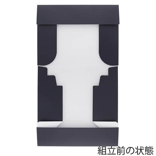 マットな手触りに仕上げた、ダークブルー×白のシックなギフトボックス