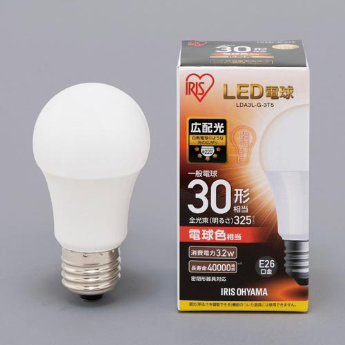 ＬＥＤ　Ｅ２６　広配光３０形　電球色×１０画像