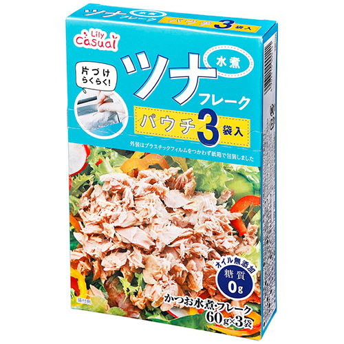 ﾘﾘｰｶｼﾞｭｱﾙ かつおのﾂﾅﾌﾚｰｸ 水煮 ﾊﾟｳﾁ 60g/袋 1ﾊﾟｯｸ(3袋)
