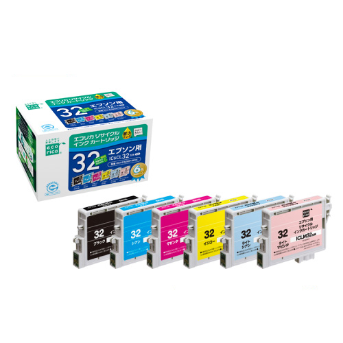 ﾘｻｲｸﾙｲﾝｸ (染料) [ｴﾌﾟｿﾝ:IC6CL32互換] ECI-E326P/BOX 1箱(6個:各1個)画像