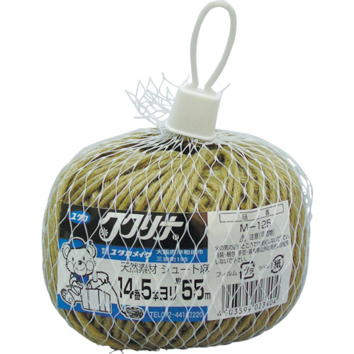 荷造り紐 ｼﾞｭｰﾄ麻 14番 5本撚×55m 200g 1巻画像