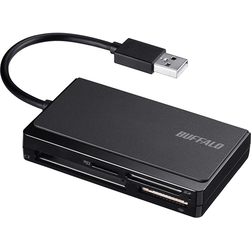 USB2.0 ﾏﾙﾁｶｰﾄﾞﾘｰﾀﾞｰ/ﾗｲﾀｰ ｹｰﾌﾞﾙ収納ﾓﾃﾞﾙ ﾌﾞﾗｯｸ 1個画像