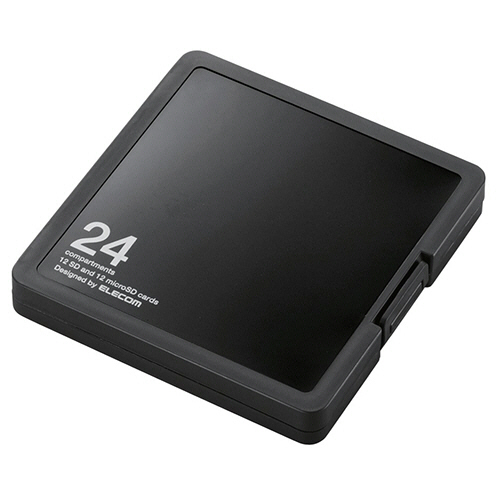 SD/microSD用ﾒﾓﾘｶｰﾄﾞｹｰｽ ﾌﾟﾗｽﾁｯｸﾀｲﾌﾟ ﾌﾞﾗｯｸ ｲﾝﾃﾞｯｸｽ台紙付 1個画像