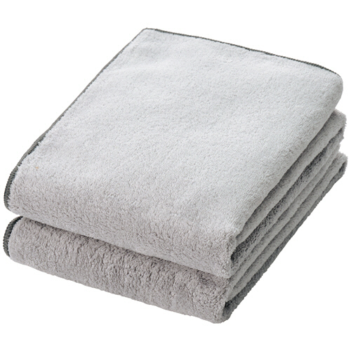 ﾏｲｸﾛﾌｧｲﾊﾞｰﾌｪｲｽﾀｵﾙ ｼｪﾘｰｶﾗｰ ｸﾞﾚｰ 1ﾊﾟｯｸ(2枚)画像