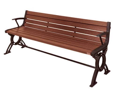 リサイクルベンチ　背・肘掛付　1800×550×720mm