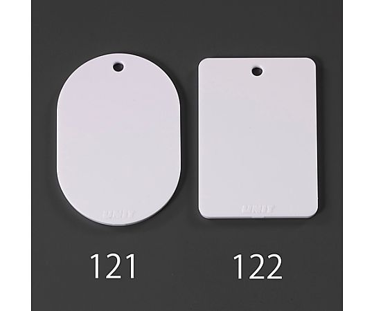 70x 47mm アクリル札(5枚) 透明なアクリル札が並んでいる様子、各札に穴が開いている状態