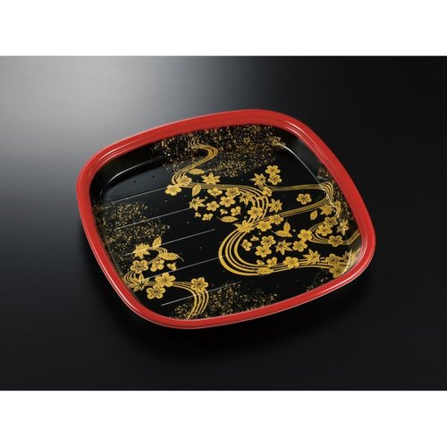 寿司容器 美軽角桶 6 花泉R-黒 身 中央化学