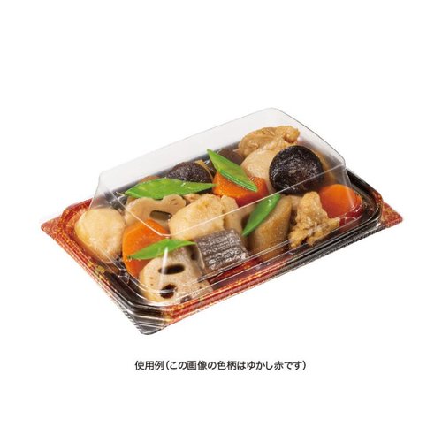 惣菜容器 バイオ 優越 18-11B ベロアブルー リスパック 正面からの視点で外側が透けて見える容器